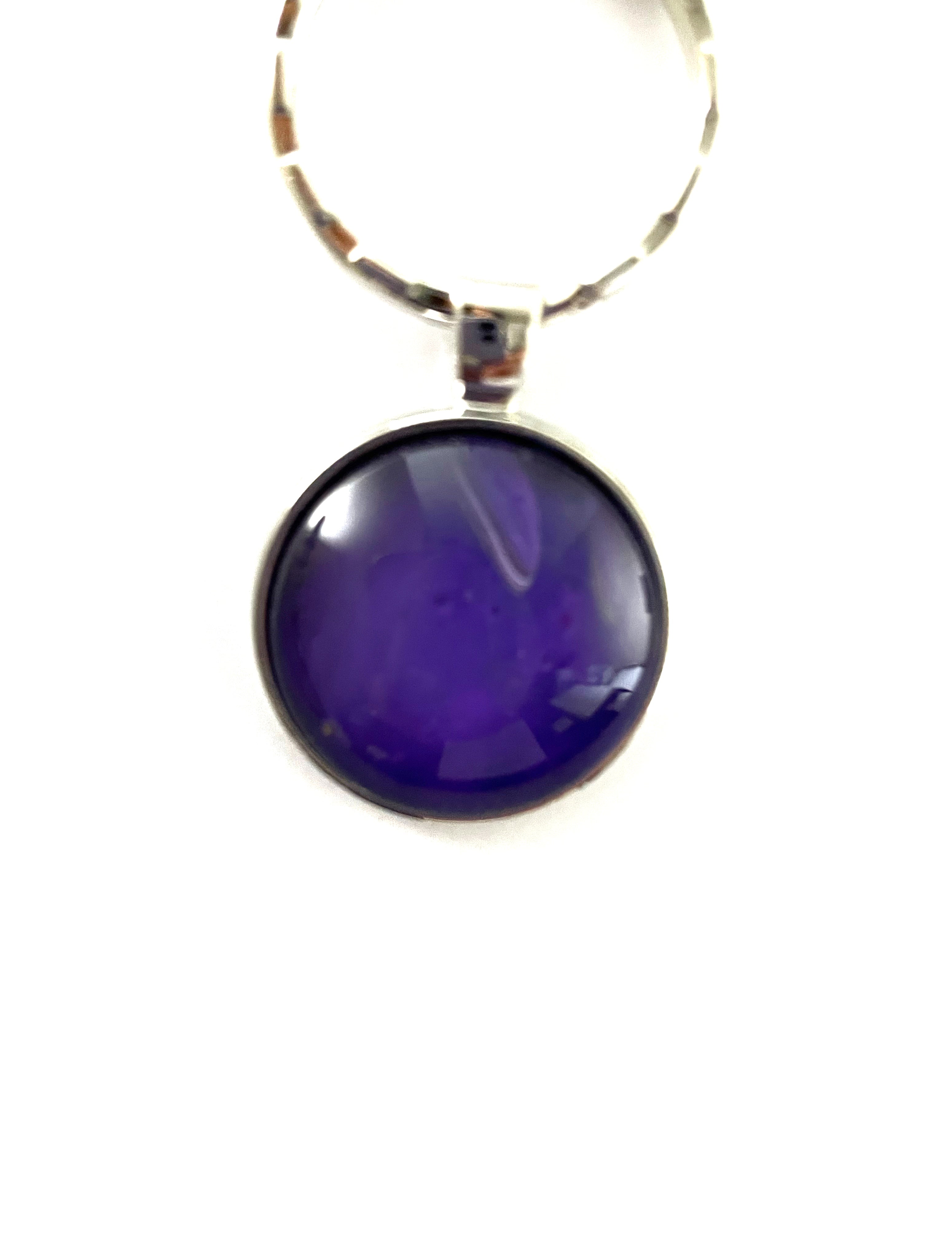 Purple Acrylic Paint Key Ring