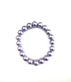 Light Purple Glass Pearl Stretchy Bracelet