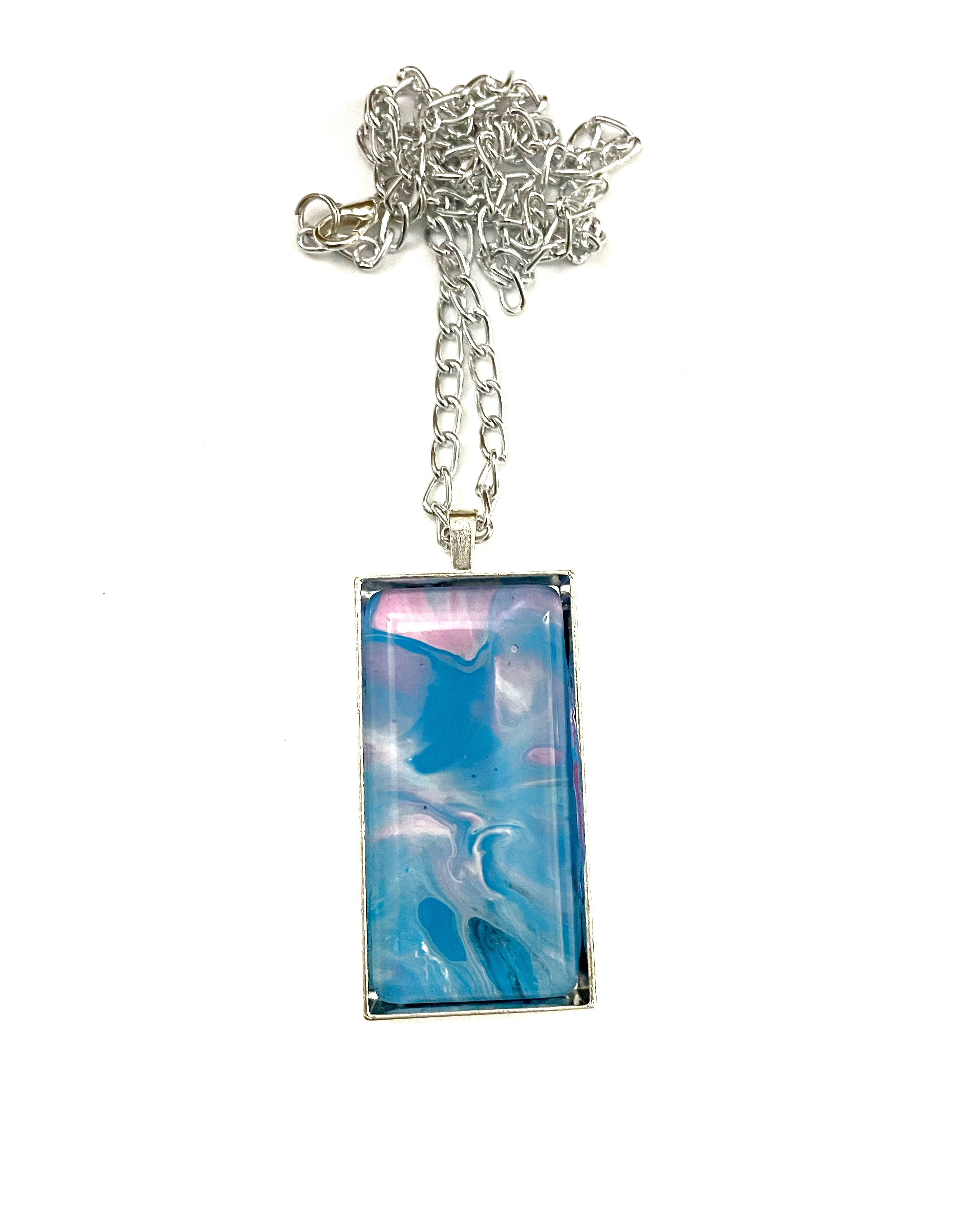 Blue, Pink and Black Acrylic Necklaces