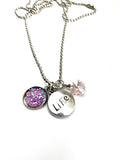 Life Charm with Druzy and Butterfly Necklace