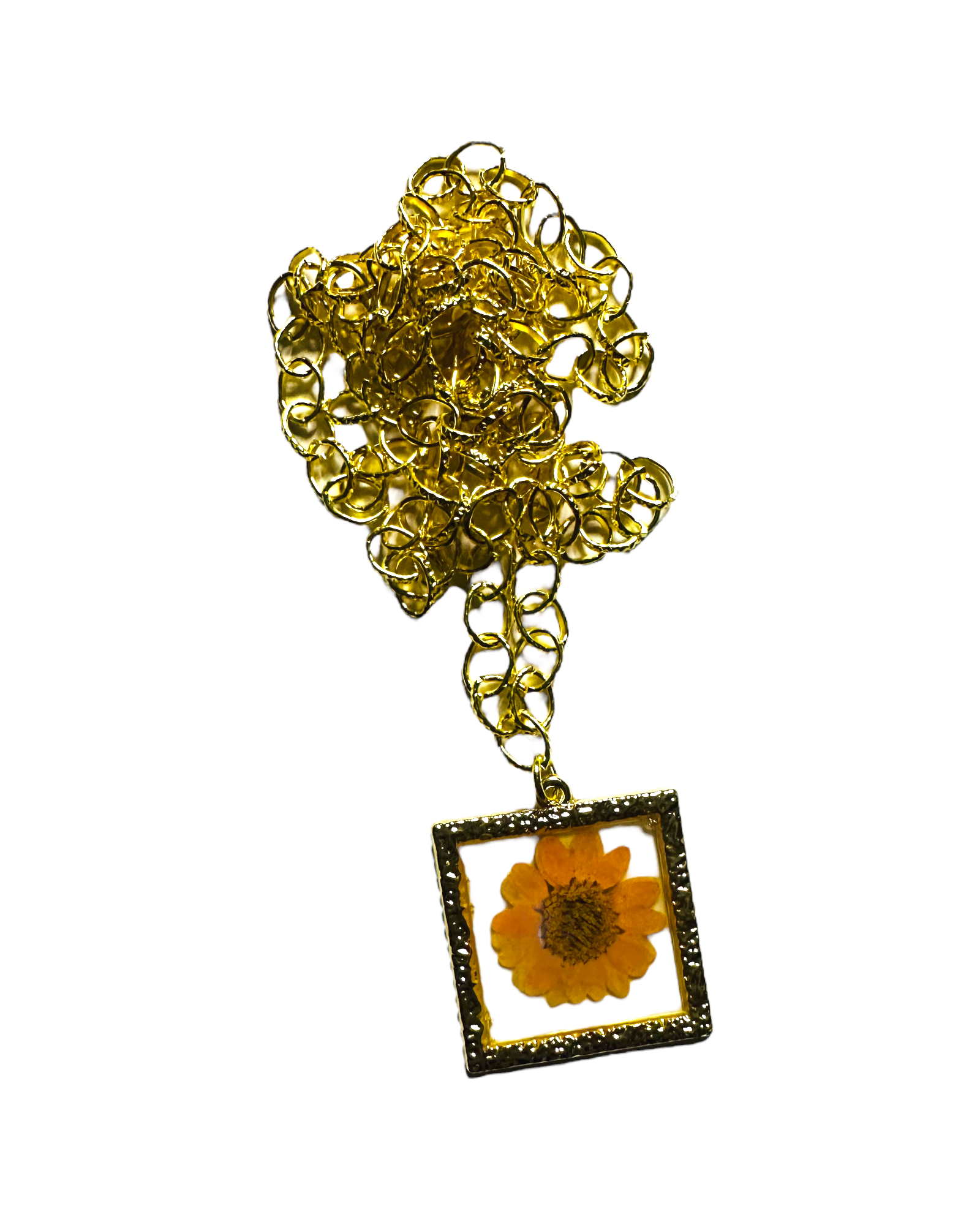 Dried Flower Pendant Necklace