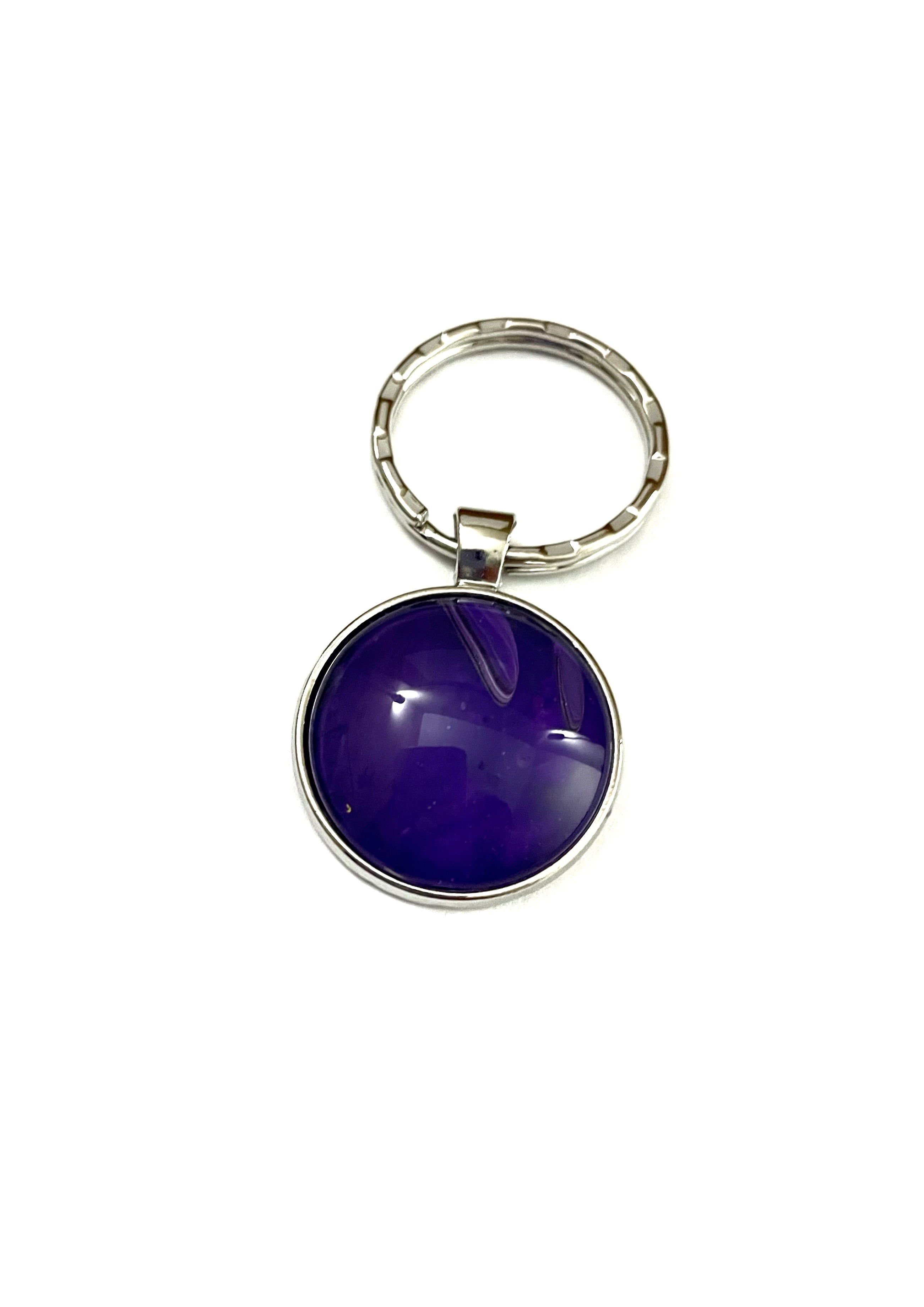 Purple Acrylic Paint Key Ring