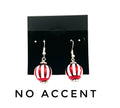 Red and White Christmas Ball Dangle Earrings