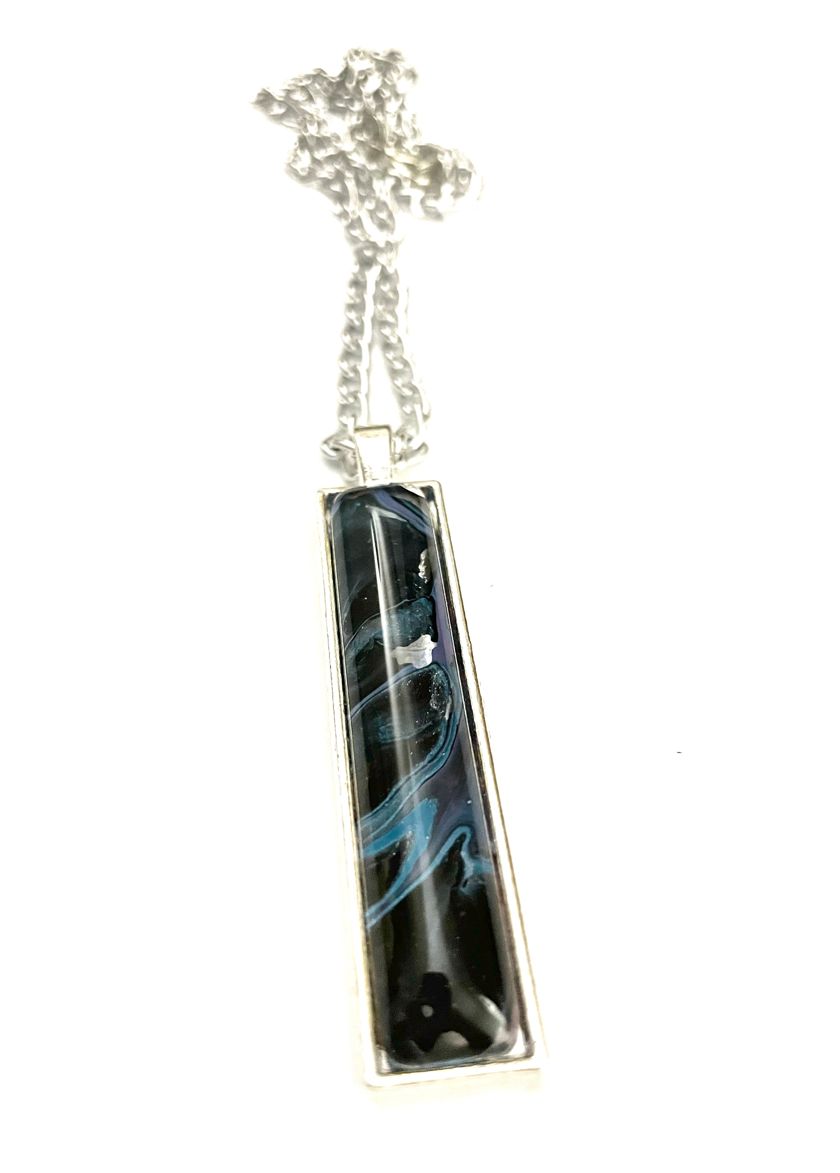 Blue, Pink and Black Acrylic Necklaces