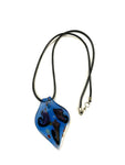 Blue Spoon with Dichroic Swirls Glass Necklace