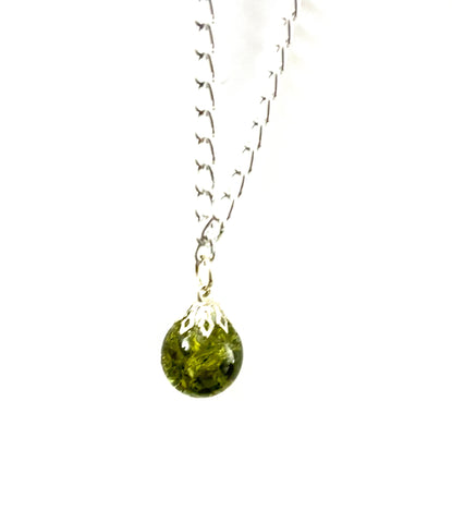 Olive Drab Green Marble Necklace