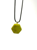 Lime Green Hexagon Tile Necklace