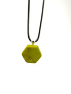 Lime Green Hexagon Tile Necklace