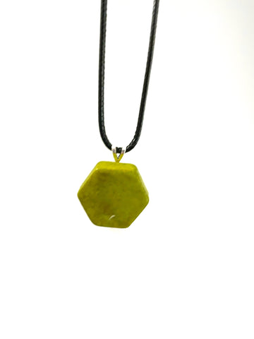 Lime Green Hexagon Tile Necklace