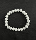 White Howlite with Black Lines Stretchy Bracelet