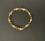 Frosted Browns and White Glass Stacked Bracelet
