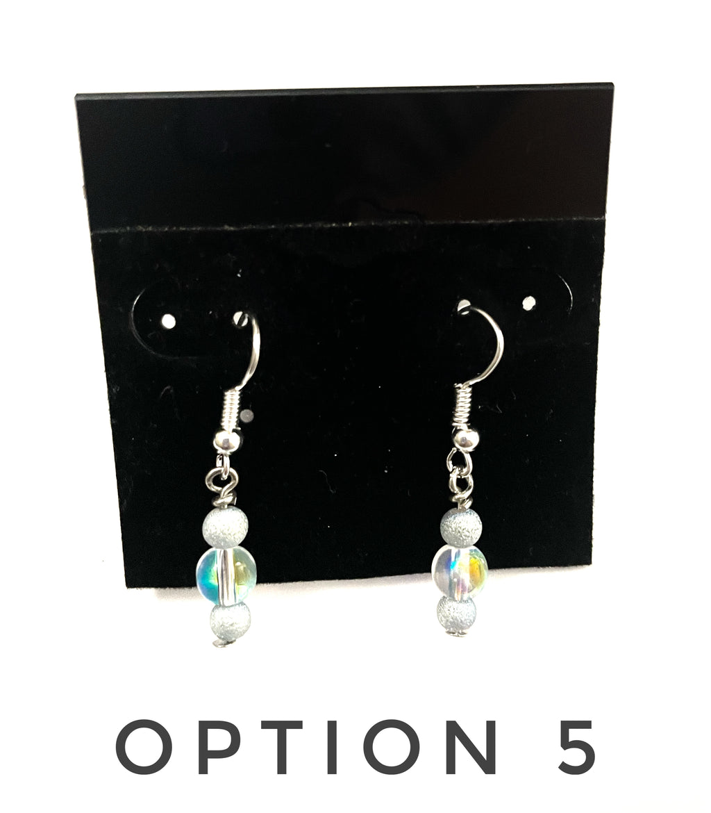 Gunmetal Druzy Glass Earrings