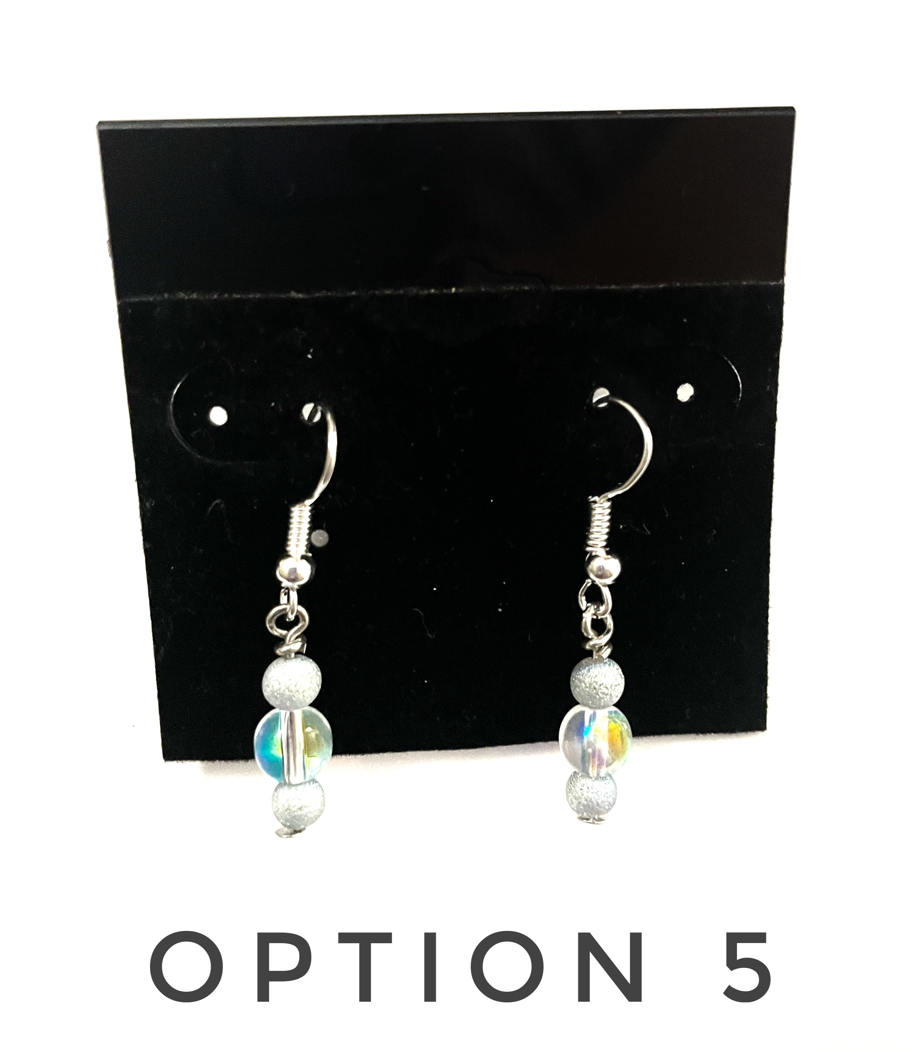 Gunmetal Druzy Glass Earrings