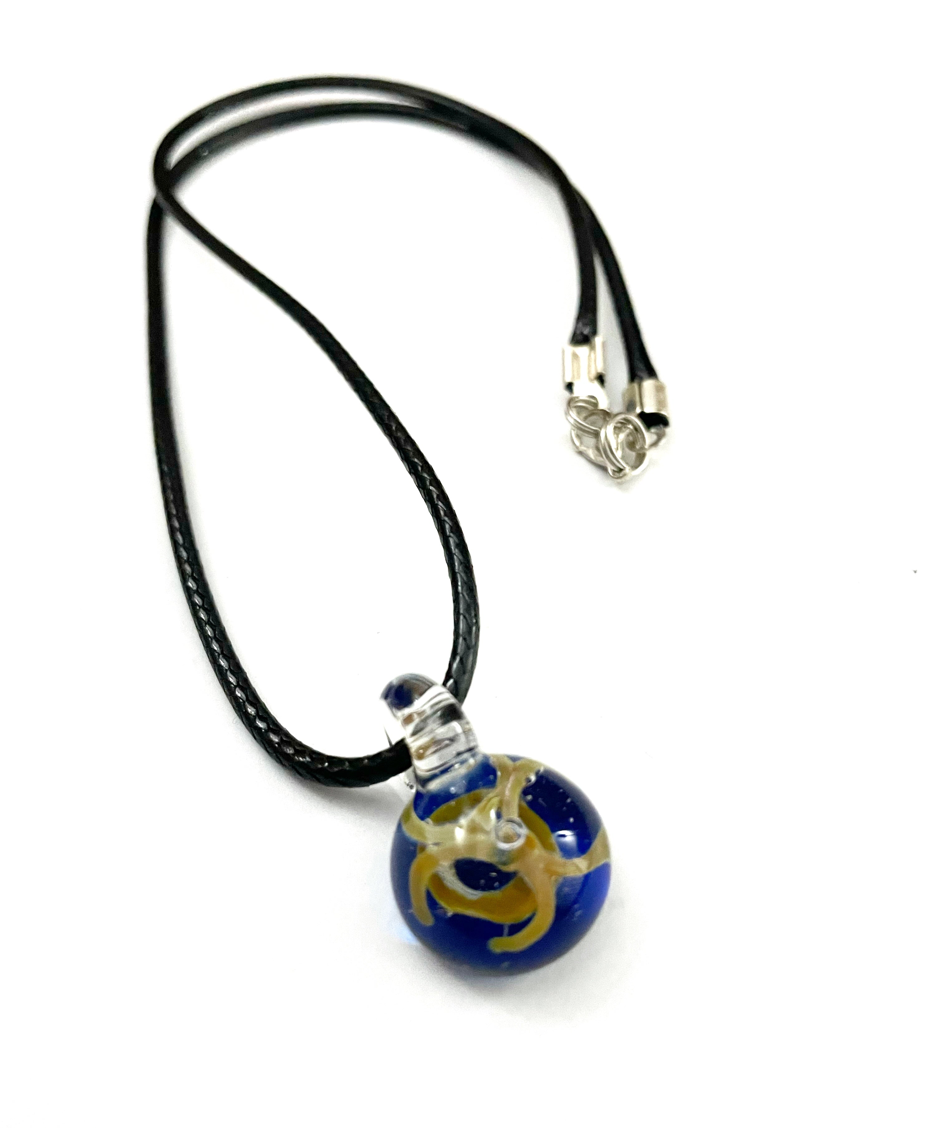 Blue and Beige Glass Necklace