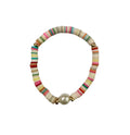 Pearl with Multicolored Heishi Stretchy Bracelet