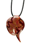 Red with Silver and Gold Glass Necklace