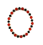 Red Glass Bead Stretchy Bracelet