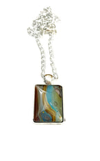 Brown, Blue and Yellow Acrylic Necklaces