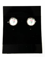 8mm Silver Post Earrings