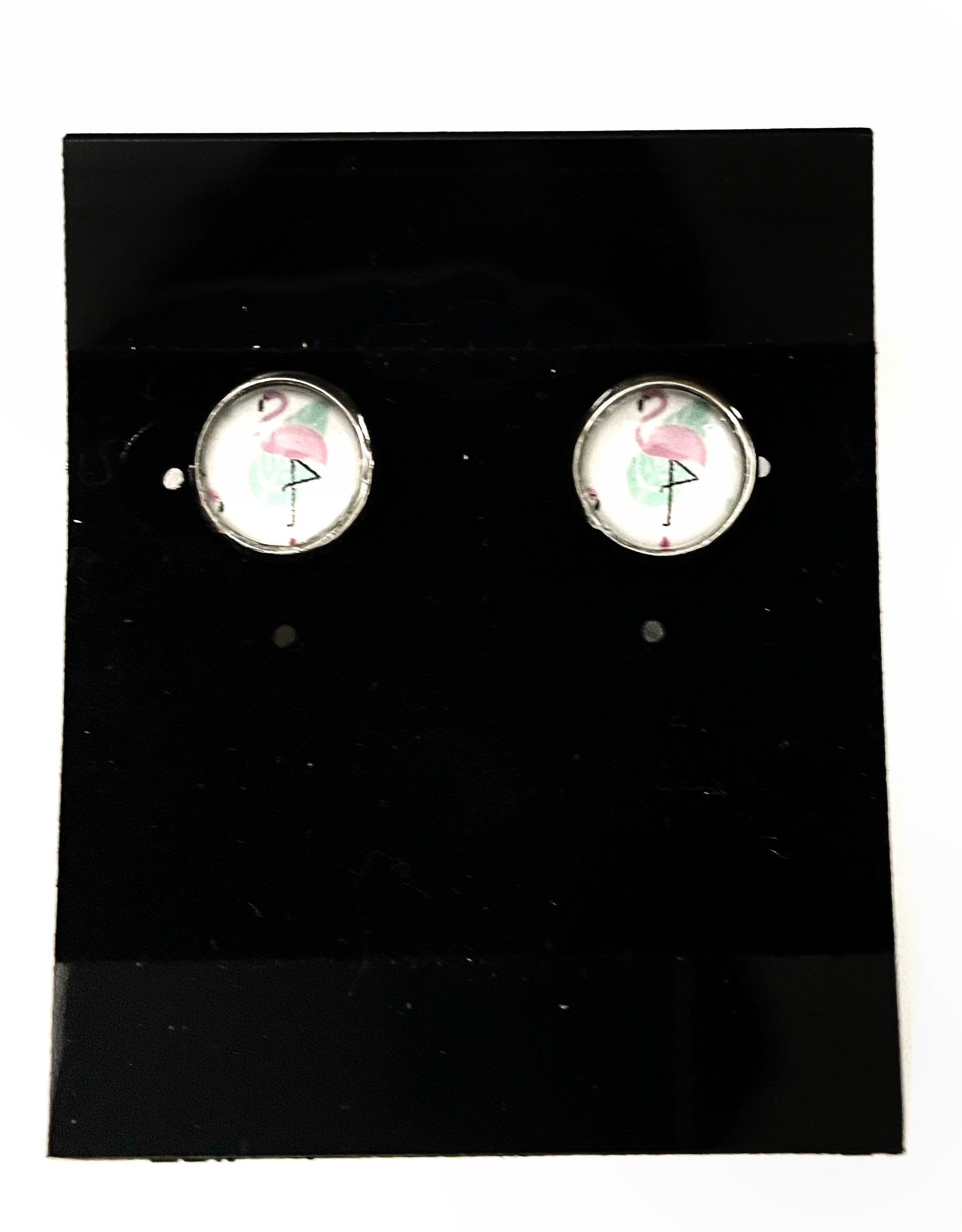 8mm Silver Post Earrings