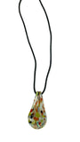 Fall Colors Glass on Clear Glass Necklace