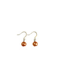 Orange Glass Pearl Earrings
