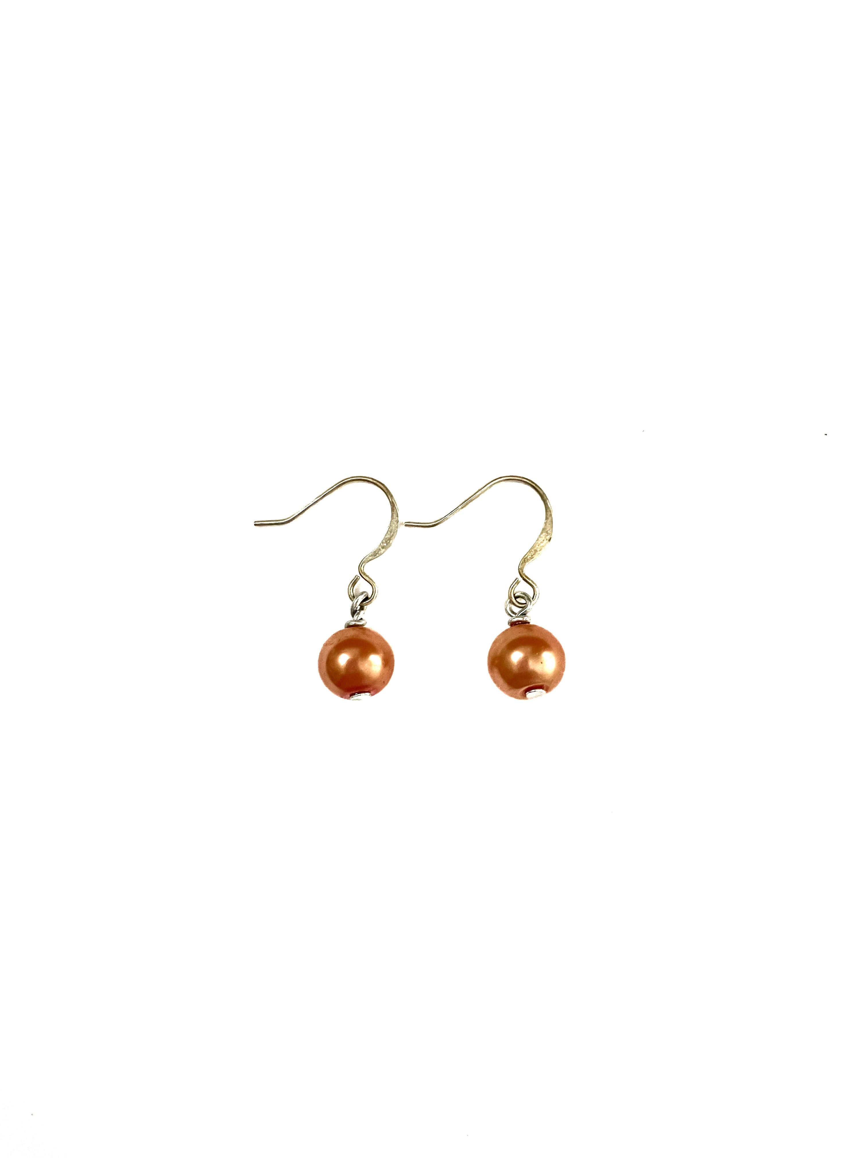 Orange Glass Pearl Earrings