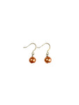 Orange Glass Pearl Earrings