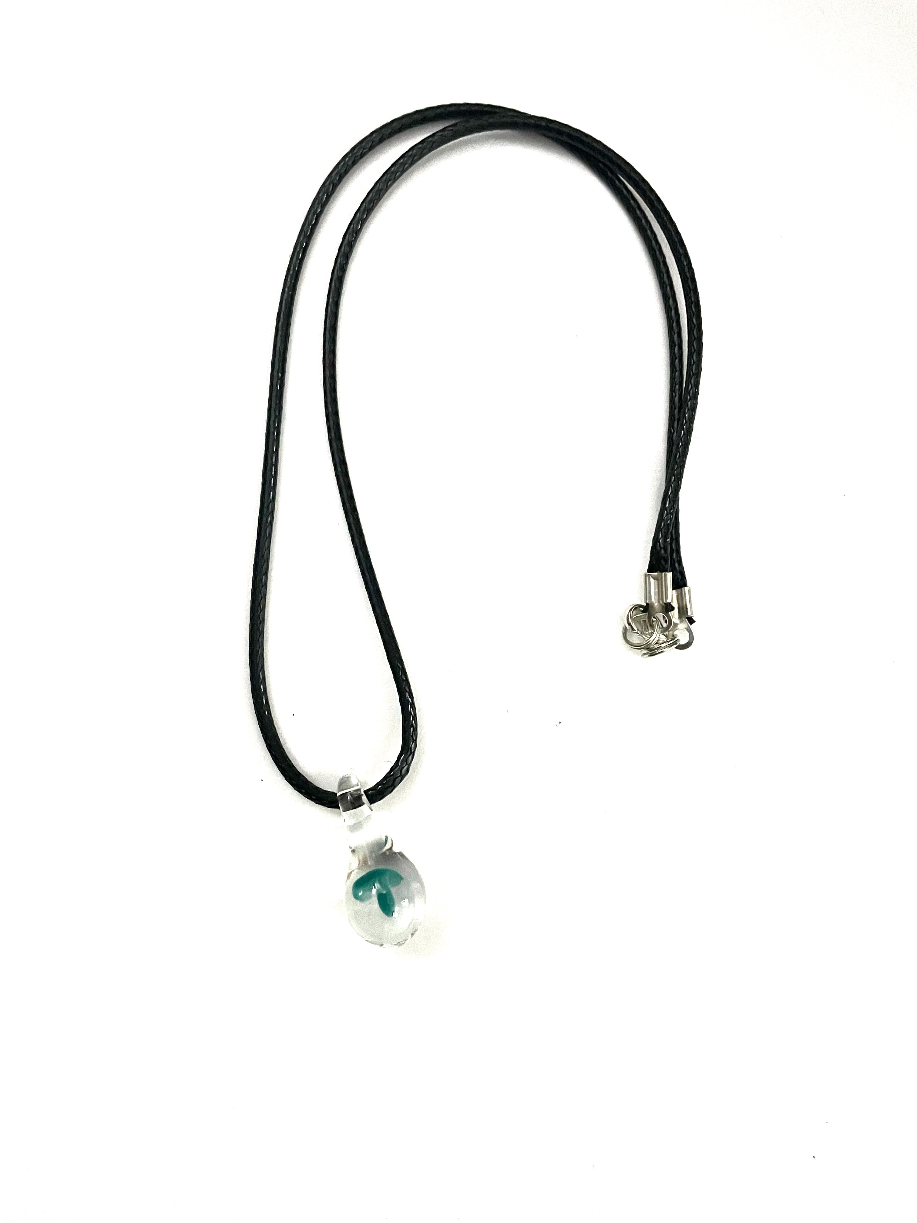 Clear Glass with Mushroom Necklace
