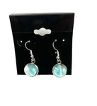 Light Blue and Grey Acrylic Paint Earrings - Dangle