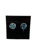 Silver Blue Druzy Earring