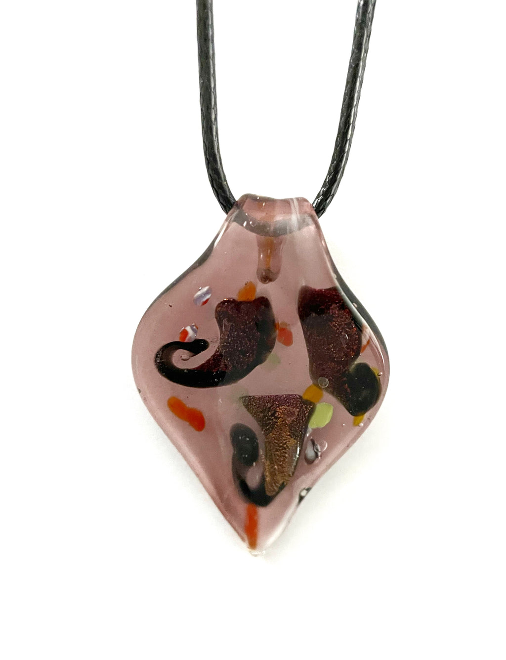 Transparent Purple Glass Necklace