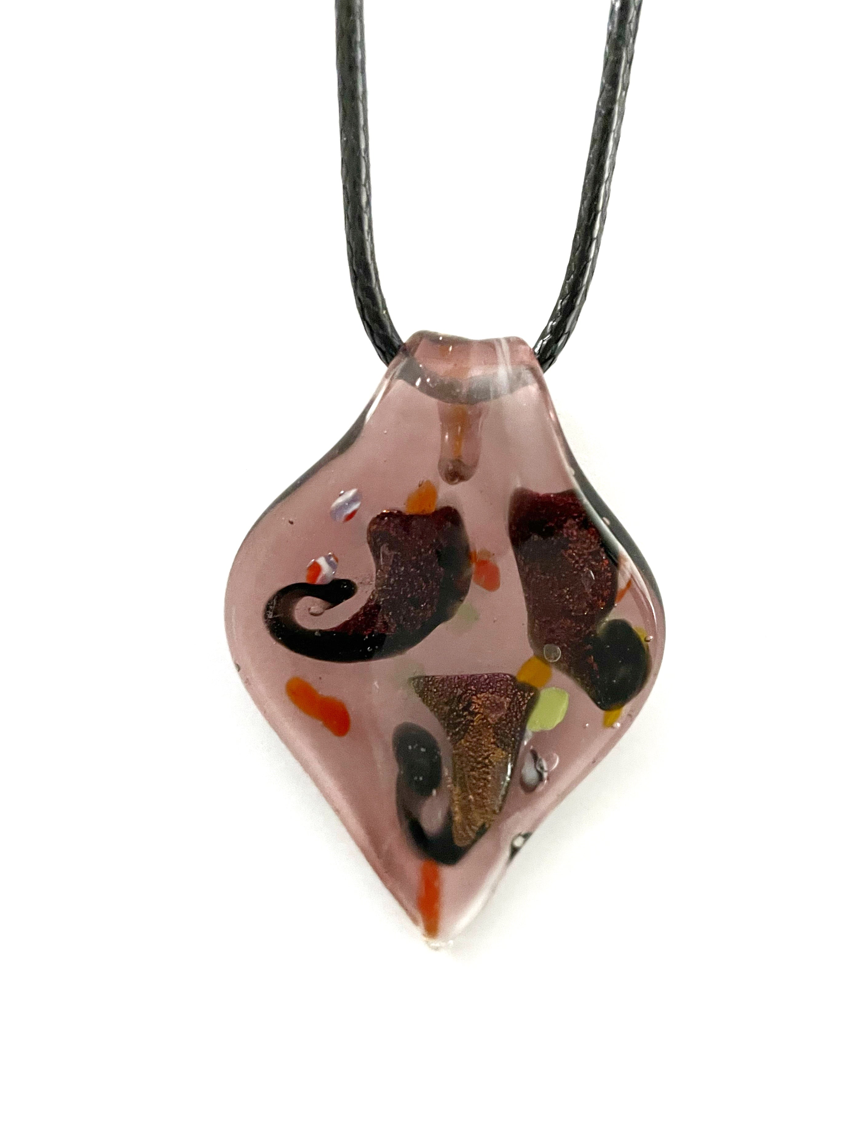 Transparent Purple Glass Necklace