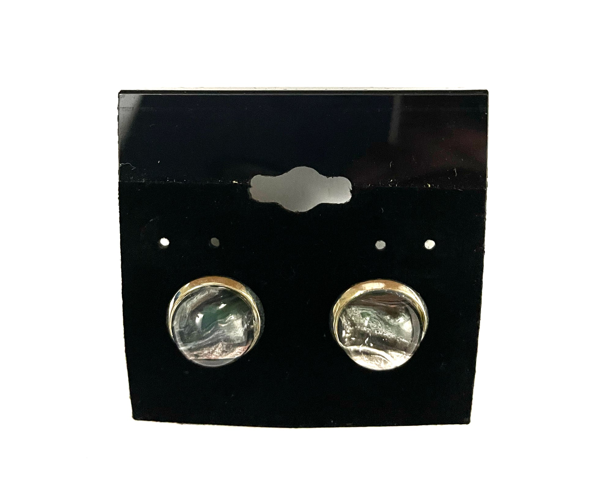 Red and Green Acrylic Paint Earrings - Post