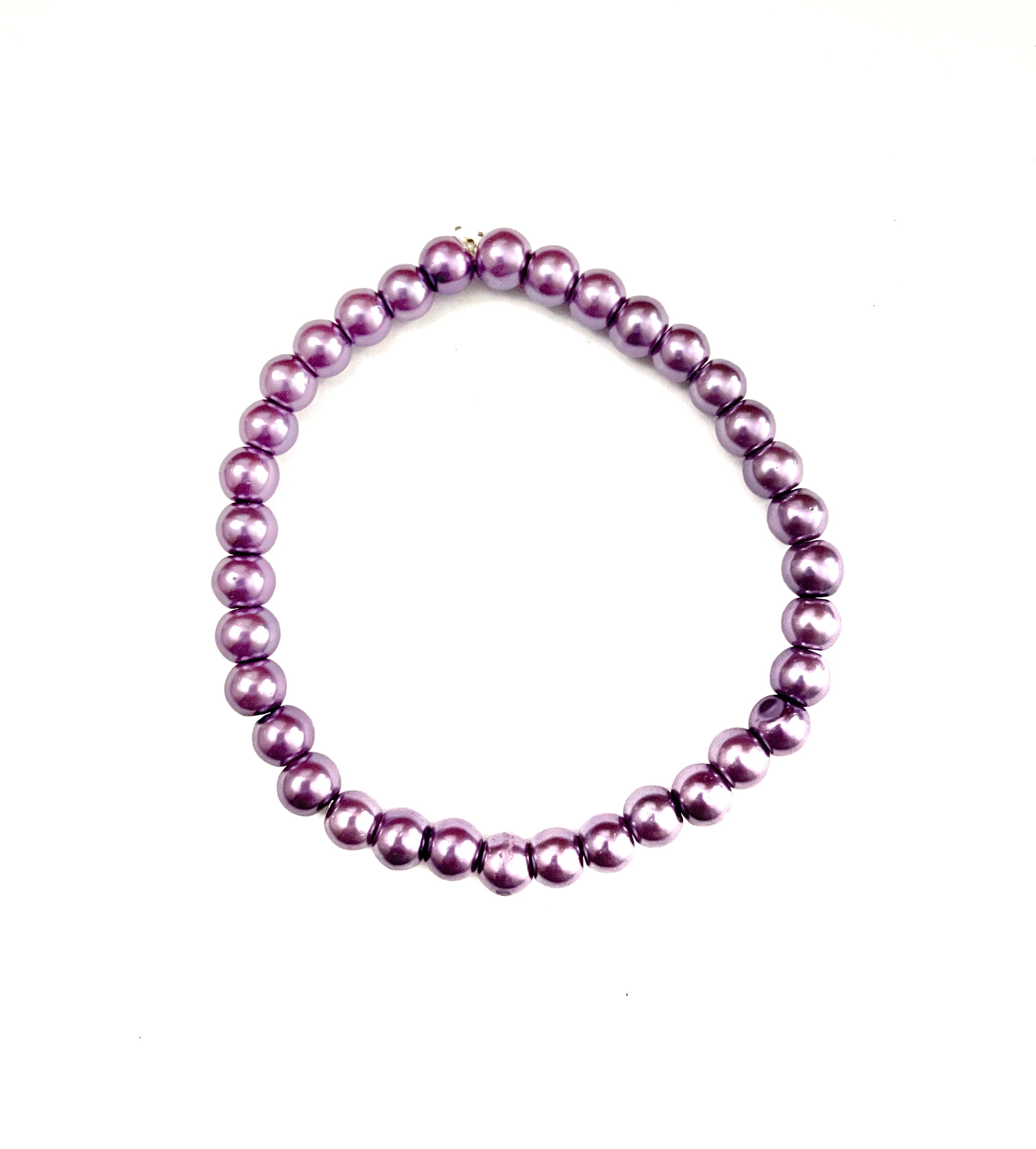 Purple Glass Pearl Stretchy Bracelet - Multiple Options