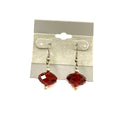 Burgundy Glass Earrings