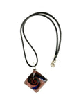 Transparent Purple Square with Dichroic Glass Necklace