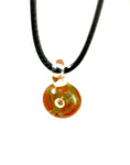 Orange with Green Glass Necklace