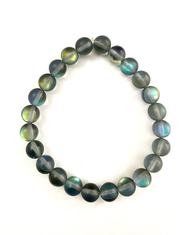 Grey and Clear AB Stretchy Bracelet
