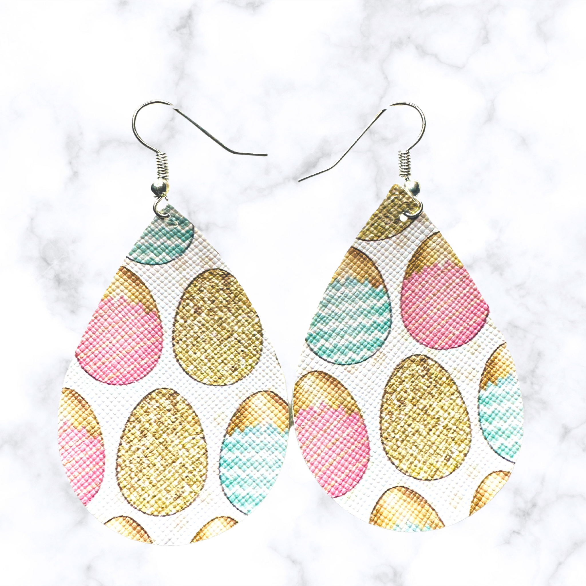 Easter Egg Leather Earrings