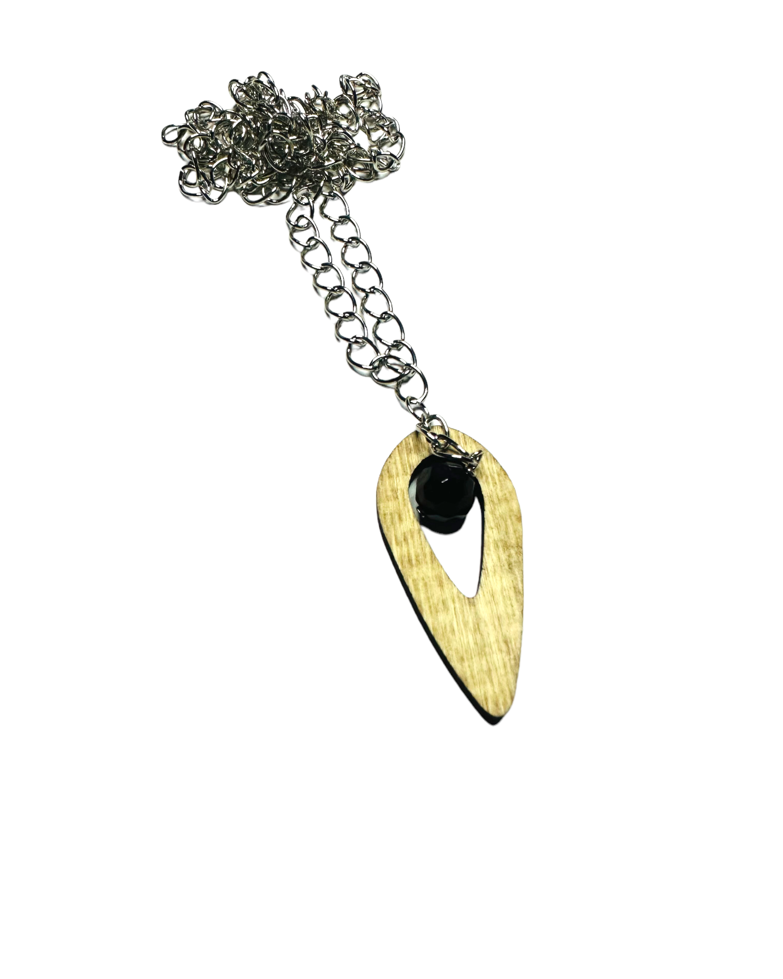 Teardrop Wooden Dangle Necklace