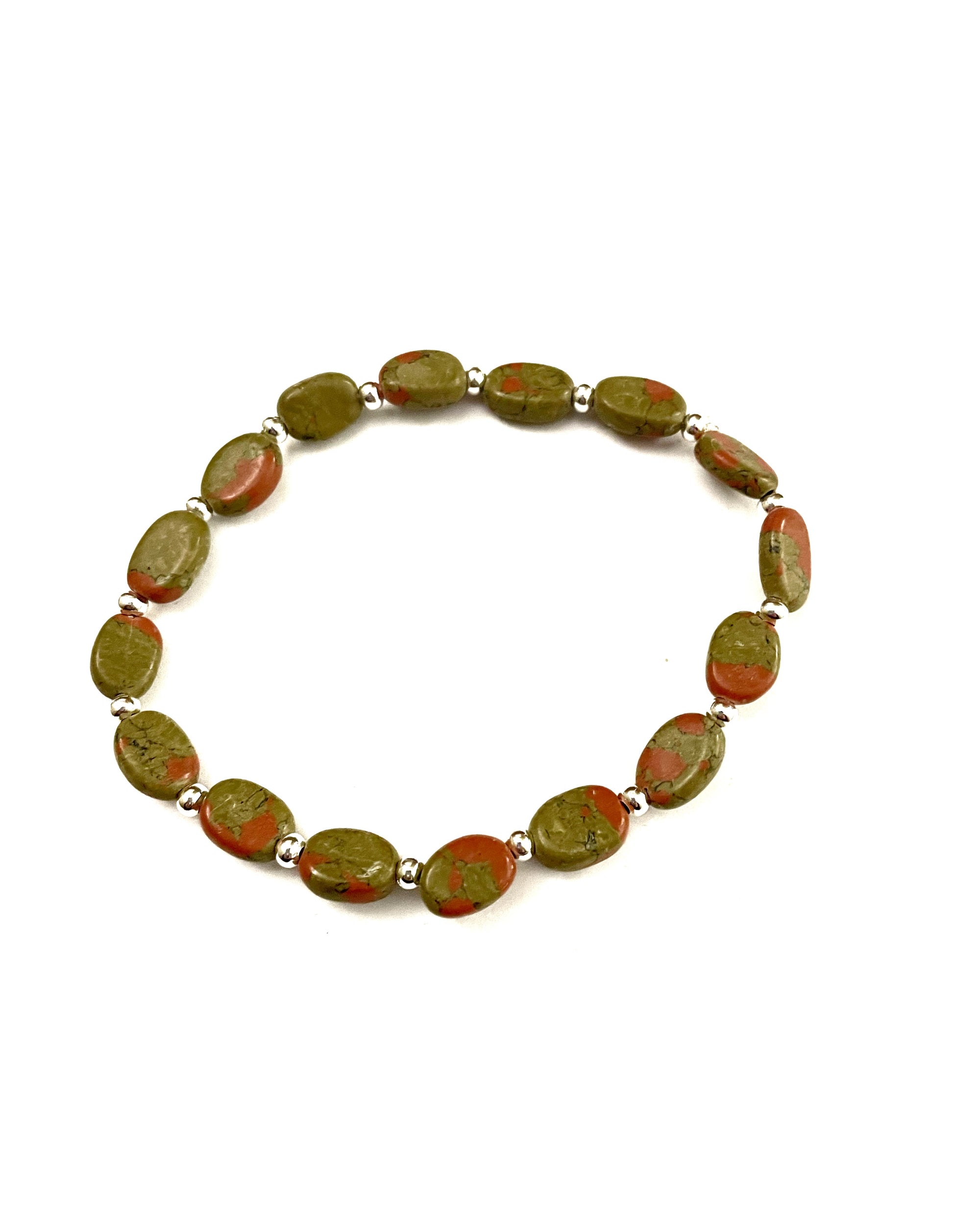 Unakite Bracelet and Earring Set