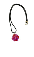 Purple and Orange Hexagon Tile Necklace