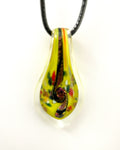 Yellow with Purple Dichroic Glass Necklace