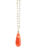 Cherry Quartz Teardrop Pendant Necklace