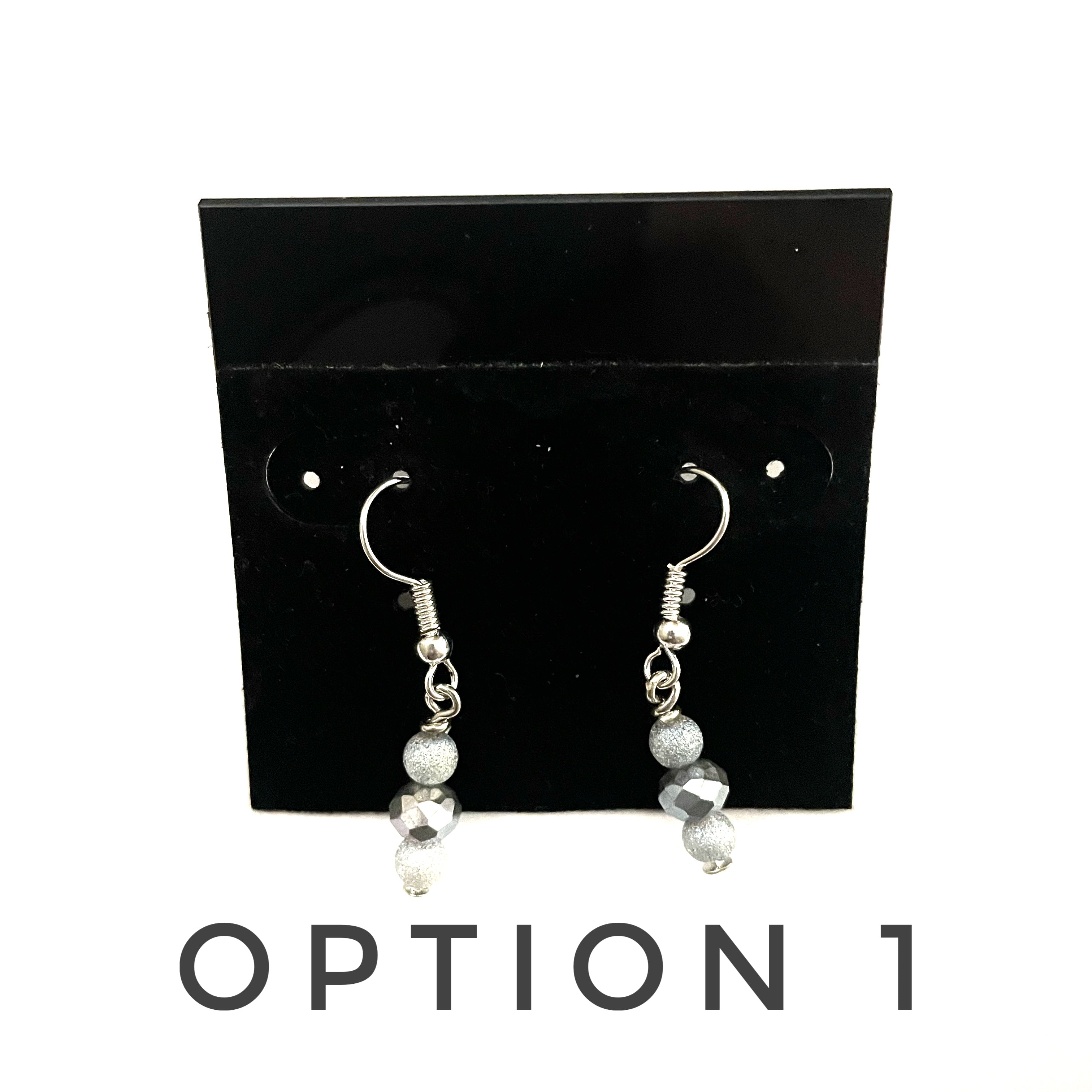 Gunmetal Druzy Glass Earrings