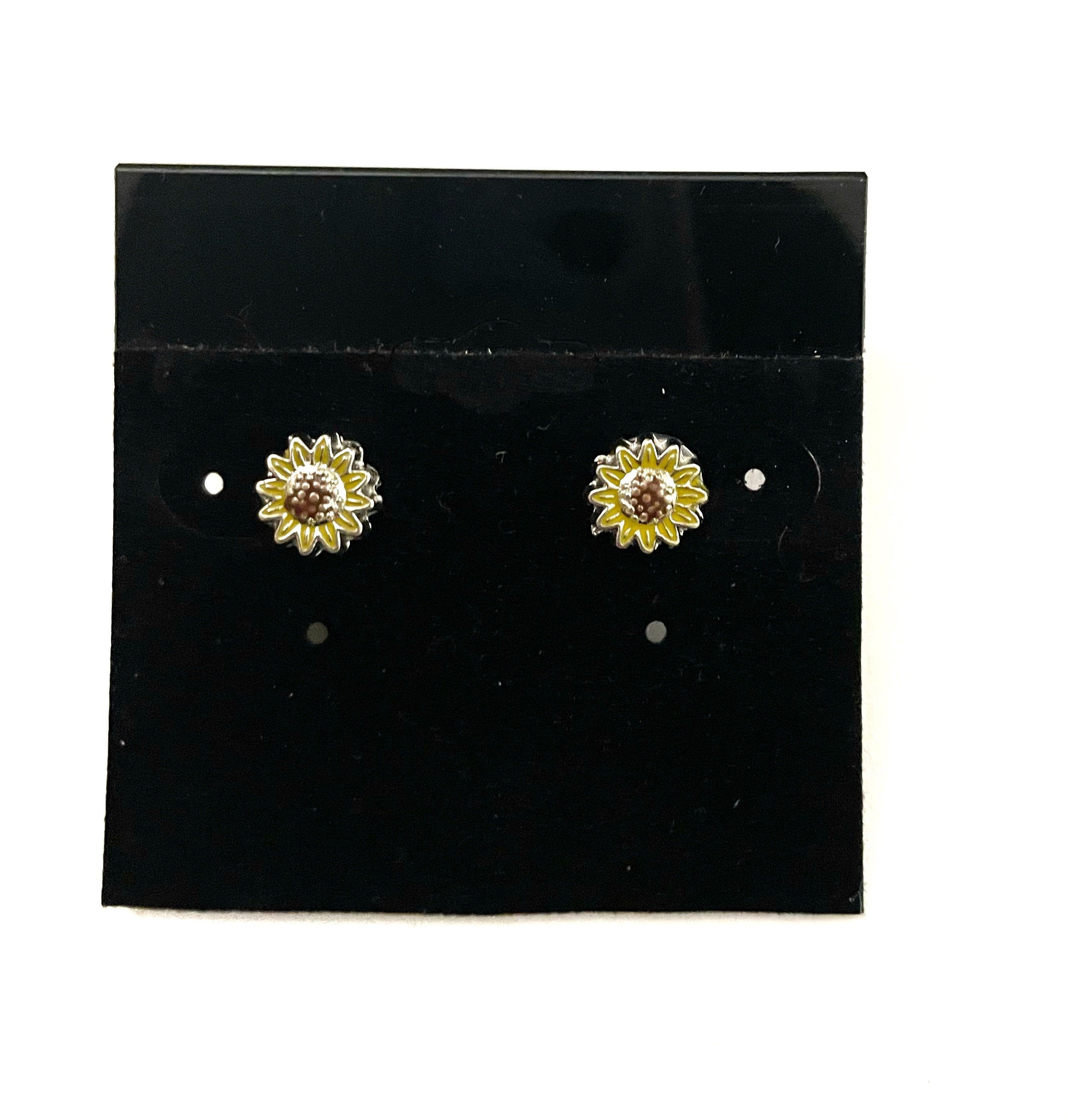 Silver Flower Post Earrings