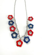 Red and Blue Flower Necklace