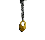 Oval Resin and Wood Pendant Necklace