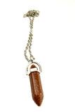 Brown Goldstone  Bullet Pendant Necklace